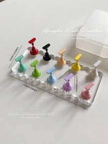 3D Resin Acrylic Rectangular Right-Angle Ripple Base Nail Art Display Stand With Aurora White, Purple, Pink, Champagne, Alloy Gold And White K Finger Holder Practice Tray Set, Korean-Japanese Style Floral Laser DIY For Home, Outdoor, Women, Mom, Sister, Wife, Girlfriend, Wedding, Nail Salon, Beauty Parlor, Valentine's Day - Multicolor - View 9