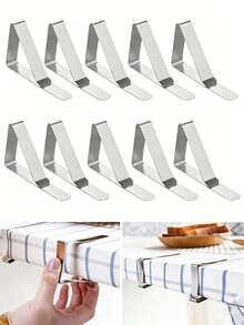 6pcs/12pcs Tablecloth Clips, Picnic Tablecloth Non-Slip Clips, Tablecloth Fasteners, Stainless Steel Material With Good Elasticity, Perfect For Home, Restaurant, Outdoor Activities, Dinner Party, Tent Wedding, Birthday Party, Graduation Party And More - Multicolor - View 1