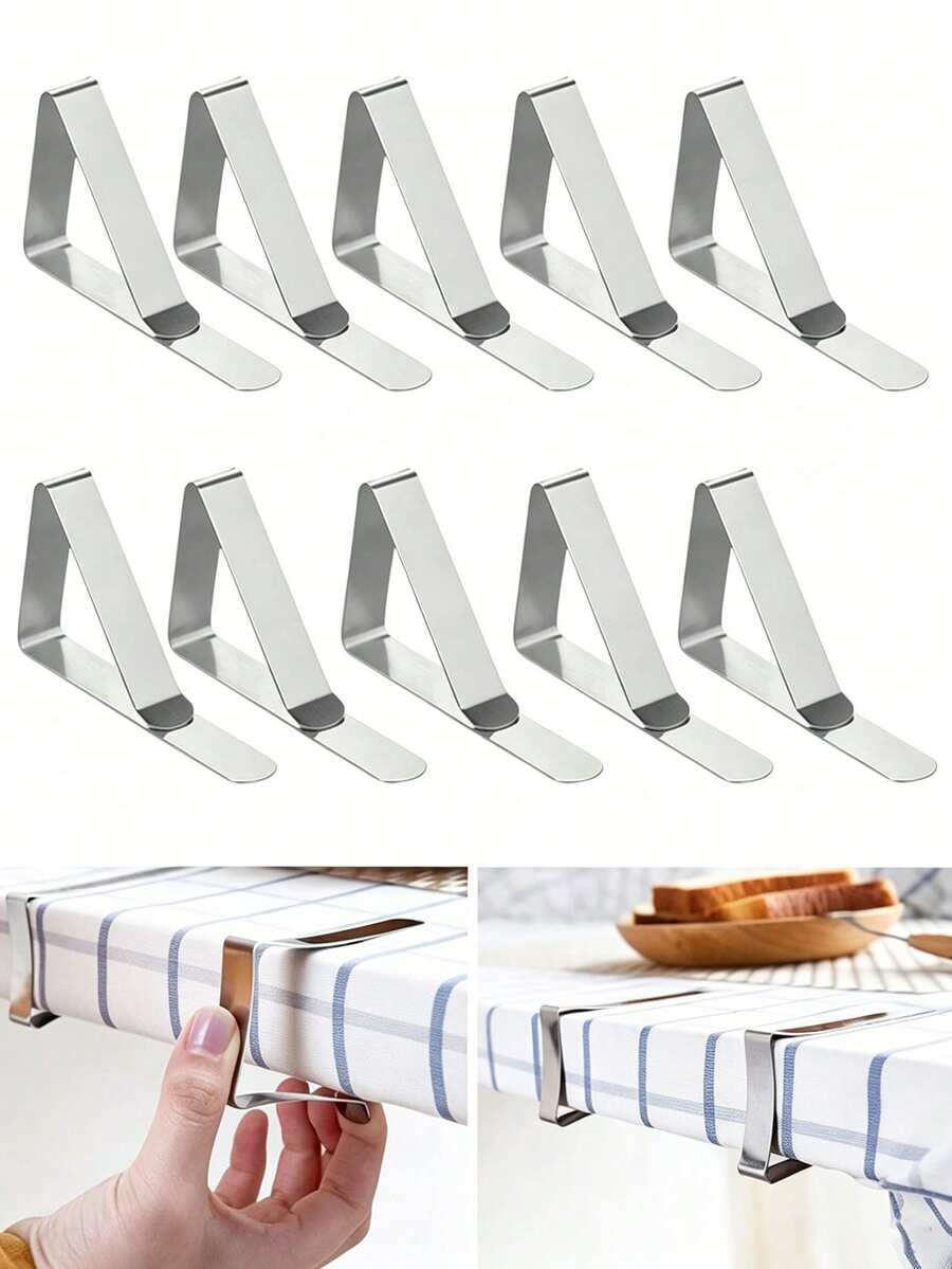 6pcs/12pcs Tablecloth Clips, Picnic Tablecloth Non-Slip Clips, Tablecloth Fasteners, Stainless Steel Material With Good Elasticity, Perfect For Home, Restaurant, Outdoor Activities, Dinner Party, Tent Wedding, Birthday Party, Graduation Party And More - Multicolor - View 1