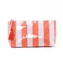 Tassel Striped Makeup Bag, Large Capacity Cosmetic Storage Bag, Color-Block Travel Portable Makeup Bag - Multicolor - View 13