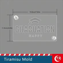 1pc Transparent Acrylic Tiramisu Cake Stencil, Personalized Tiramisu Cake Printing Mold, Creative Cake Mold, Hollowed-Out Blessing Phrase Design Template, Easy To Use, Clear Pattern, Reusable,Suitable For Graduation Party Cake Decoration - View 12