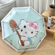 1件 Sanrio 授權 Hello Kitty 卡通折疊傘，可愛少女風，晴雨兩用，便攜旅行傘，夏季 - 多色 - 查看 10