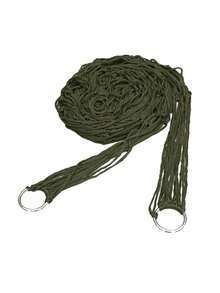 1pc Lightweight Nylon Mesh Single Portable Rope Hammock, Outdoor Camping Beach Backyard Garden Tree Hanging Swing Bed, Travel Relaxation Accessory - A - View 6