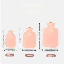 1pc Neutral Cartoon Fruit Pattern Flocked Large Capacity Hot Water Bottle, Refillable, Explosion-Proof, Leak-Proof, Detachable, Hand Warmer, Suitable For Winter Outdoor Camping, Travel, Home, Office, School, Dorm, Daily Use - Green Avocado - View 2