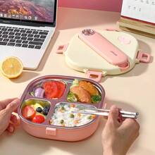 304 Stainless Steel Lunch Box, Bento Box Adult, Microwaveable Metal Lunch Box, Leakproof Japanese Bento Box, Insulated Lunch Containers For Adults, Bento Box With Soup Container, Student School Lunch Bowl With Cutlery - Multicolor - View 6