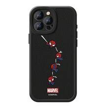 Miniso بطانية هاتف مارفل سبايدر مان كرتوني لطيف للأولاد متوافق مع آيفون 17 برو ماكس/18 برو/18 برو ماكس/17 برو/إير/16 برو ماكس/15 بلس/14/13/IP17/15 برو/12 برو/11/16 بلس مضاد للسقوط ومضاد للخدش بطانية واقي لأجهزة أبل - الأسود - مشاهدة 1