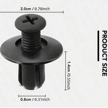 100PCS 8mm Car Fastener Clips, Large Capacity Set, Universal Automotive Clips, Securely Lock Mudguards, Liners, Trunk Panels And Bumpers, Replacement For Aged Clips, Essential Repair Accessories - 100pc 8mm Fastening Clips - View 2