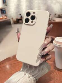 極簡全包覆鏡頭保護手機殼，適用於 iPhone 11/11 Pro/11 Pro Max/X/XR/X Max/XS/12/12 Pro/12 Pro Max/13/13 Pro/13 Pro Max/14/14 Pro/14 Pro Max/14 Plus/15/15 Pro/15 Plus/15 Pro Max/16/16e/16 Plus/16 Pro Max/16 Pro/12 mini/13 mini，防摔防滑舒適軟殼手機保護套 - 米色 - 查看 3