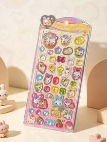 20pcs Original Q-Lia 3D Puffy Epoxy Stickers Kawaii Cartoon Raised Bubble Sticker DIY Journal Phone Case Kids Toy Decoration - Multicolor - View 7