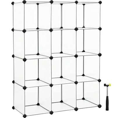 SONGMICS Armario Modular, Zapatero con, 31 x 93 x 123 cm, Estante de Plástico PP, MLPC34L