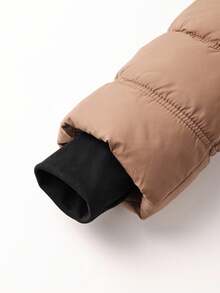 Jaket Kasual Musim Gugur/Dingin Wanita Giolshon dengan Kantong Resleting dan Tudung - Coffee Brown - View 10