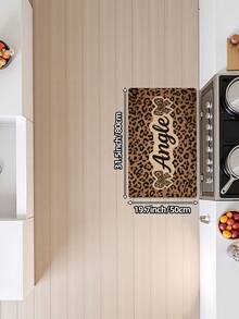 DAJIANG 1pc Pink Bow Leopard Print Rug, Kitchen Rug, Hallway Rug, Suitable For Bathroom, Kitchen, Outdoor, Bedroom, Living Room, Bedside, Decorative Rug, Machine Washable, Easy To Clean, Entryway Mat, Non-Slip Backing, Bedroom Decor Rug - Multicolor - View 15