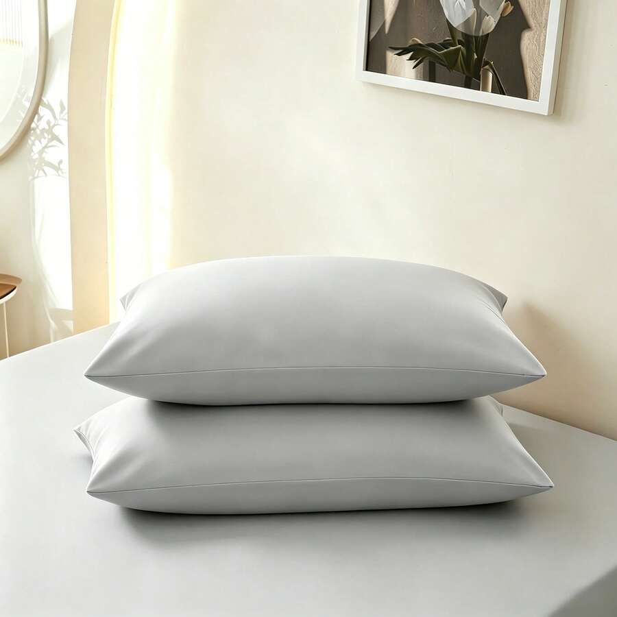 Set 2 Sarung Bantal Pendingin, Lembut & Bernapas, Anti Kerut, Lembut untuk Rambut & Kulit, Meningkatkan Kualitas Tidur, Dapat Dicuci dengan Mesin - gunung batu abu - View 1