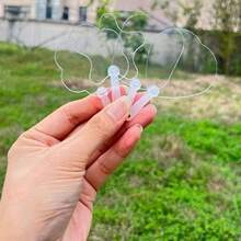 50個 5cm 可愛迷你透明空白扇子，兒童DIY藝術扇，婚禮生日派對小禮品，情侶與朋友禮物，夏季戶外活動度假旅行配件與禮品 - 透明 - 查看 7