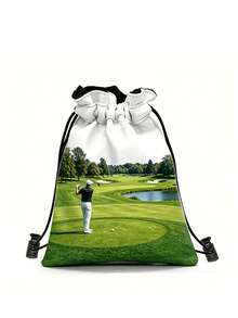 Golf Ball Drawstring Storage Bag, Highly Attractive Lightweight Outdoor Waterproof Waist Bag With Hook - Multicolor - View 4