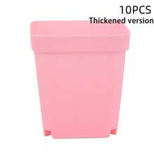 Multi-Color Small Square Planter Pots With Trays, Plastic Succulent Planters, Gardening Home Decor, Flower/Vegetable Seed Planting, Balcony Garden, Flower Seedling - Small Flower Pots - View 29