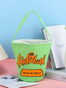 1pc Halloween Pumpkin Bucket, Candy Tote Bag, Halloween Basket, Halloween Decoration, Halloween Party Decor, Happy Halloween Decoration, Suitable For "Trick Or Treat" Party Supplies And Accessories - Conventional - View 10
