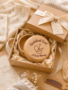 Wooden Baby Umbilical Cord Keepsake Box, Newborn Memory Storage Box, Baby Baptism Gift, Baby Supplies, Baby Essentials - Multicolor - View 6