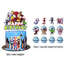 25pcs Spider Friend Cake Topper,Cupcake Toppers, Birthday Decorations,Spider Friend Theme Party Supplies, Birthday Decorations,Spider Friend Cake Decorations,Spider Friend Birthday Party Decorations - Cartoon - View 4