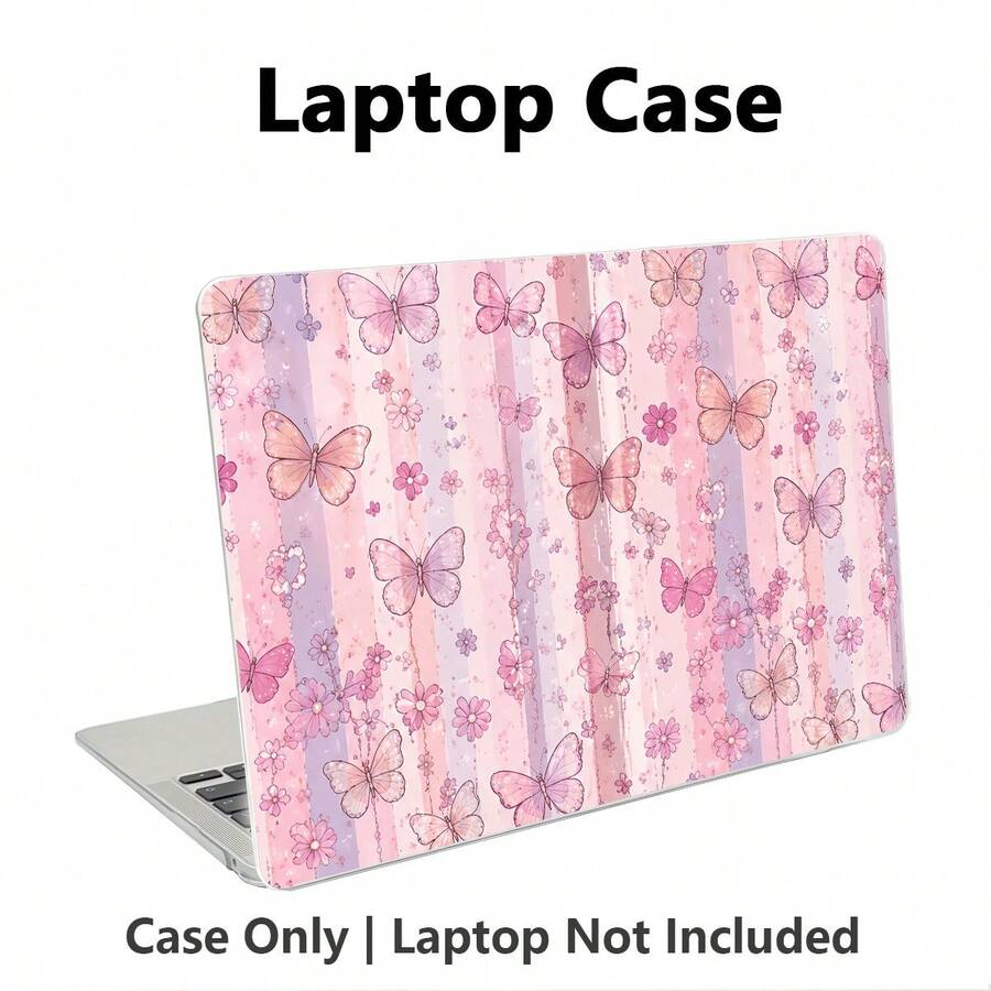 Butterfly UV Printed Pattern Laptop Protective Case, Transparent Hard Shell Cover Compatible With Macbook Air And Pro/ Matebook D14/D16, Durable Plastic Protective Sleeve - View 1