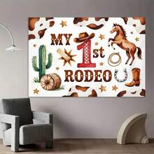 Background Banner Vibrant Western Cowboy 1st Birthday Party Theme Pattern Party Decoration Banner, Birthday, Anniversary And Photography Studio Props - Indoor And Outdoor Celebrations - Multicolor - View 4