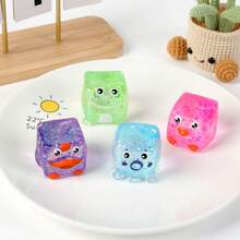 1PC Maltose Cube Squishy Slow Rebound Stress Relief Toy, Cute Cartoon Decompression Gadget, Perfect Easter Birthday Halloween Christmas Party Gift (Random Color) - Multicolor - View 2