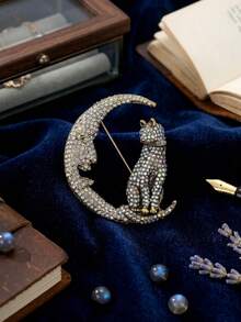 Luxury Rhinestone Cat Brooches - Animal Pins For Women Unisex Casual Party Jewelry Accessories / Friends Gifts Badges Decoration - Cat - View 20