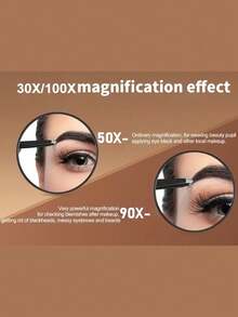 90X Magnifying Makeup Mirror With Strong Suction Cup - High Magnification For Professional Skincare Analysis, Compact Portable Design, Suitable For Home, Salon, Travel Use - Makeup Mirror Beauty Tool - Multicolor - View 5