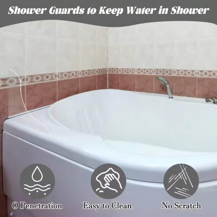 Transparent PVC Sink Splash Guard, Self-Adhesive Easy Installation, Elegant Design, Suitable For Bathtub And Washbasin - Transparent - View 1