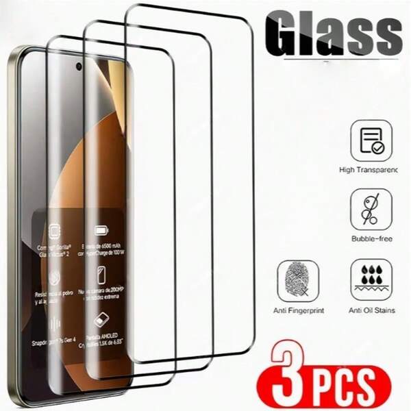 3 pièces Film protecteur d'écran à bord noir incurvé, compatible avec Redmi Note 15 4G/15 5G/15 Pro 4G/15 Pro 5G/15 Pro+/14 4G/14 5G/15 Pro+/13 Pro+/14 Pro/14 Pro 4G/14 Pro 5G/14 Pro+, protecteur d'écran en verre trempé haute définition à couverture complète, film anti-rayures, protection de téléphone, haute clarté, surface lisse, matériau incassable, verre durable, anti-rayures anti-chute, haute sensibilité, fonctionnement fluide, film protecteur d'écran, feuille de protection d'écran, installation facile,
