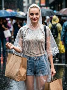 Portable Raincoat Ball Waterproof Raincoat For Men And Women Thickened Disposable Raincoat For Travel Fall Home Decor Wedding Room Dorm Camping Birthday Gift Travel Daily Outdoor Back To School Essential Accessory - Multicolor - View 4