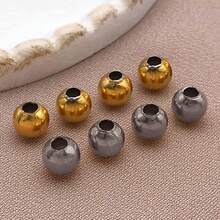 10pcs Stainless Steel Ball Crimp End Beads,Crimps Beads,2 2.4 3 4 5 6mm Stopper Spacer Beads For DIY Jewelry Making Accessories Supplies - Multicolor - View 10