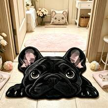 1pc Black Pug Dog Head Decorative Doormat, Store, Entryway Mat, Door Mat, Small Rug, Welcome Mat, Carpet, Kitchen Rug, Home Decor, Front Door Mat, Area Rug, Area Carpet - Multicolor - View 4