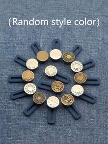 Pants Button Extender, Adjustable Waistband Buckle, Waist Extension Button, Random Color, No-Sew Button, Easy To Use, No Tools Needed, Elastic Material, 0.71 Inch Extension Length - Multiple Styles - View 6