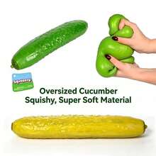 Realistic Pickle Stress Relief Squeeze Toy, Stretchable Soft Rubber Model, April Fool's Prank Desktop Decor - Multicolor - View 7