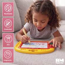 Magnetic Drawing And Writing Board For Kids, Magic Board With Sliding Eraser +3 Years - Yellow - View 3
