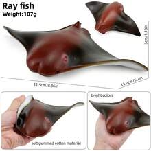 New Soft Filled Sea Animal Models, Soft Rubber Sailfish Crab Starfish, Realistic Educational Toy, Decor Holiday Gift (Random Color) - 彩色 - 查看 11