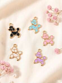20pcs Multi-Color Cartoon Cat, Dog, Horse Oil Drip Pendant DIY Alloy Jewelry Accessories Necklace Bracelet Decorative Charms - 20pcs - View 3