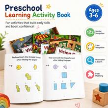 Children's Brain Training Activity Book, Find The Correct Shape, Top View And Folding Puzzle Game, Suitable For Early Learning Back To School - Children's Puzzle Book Set - View 3