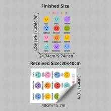 1/2 張返校教室裝飾：雙語西班牙語情緒輪牆貼，可移除兒童房牆貼，適用於托兒所學習中心 - 彩色 - 查看 4