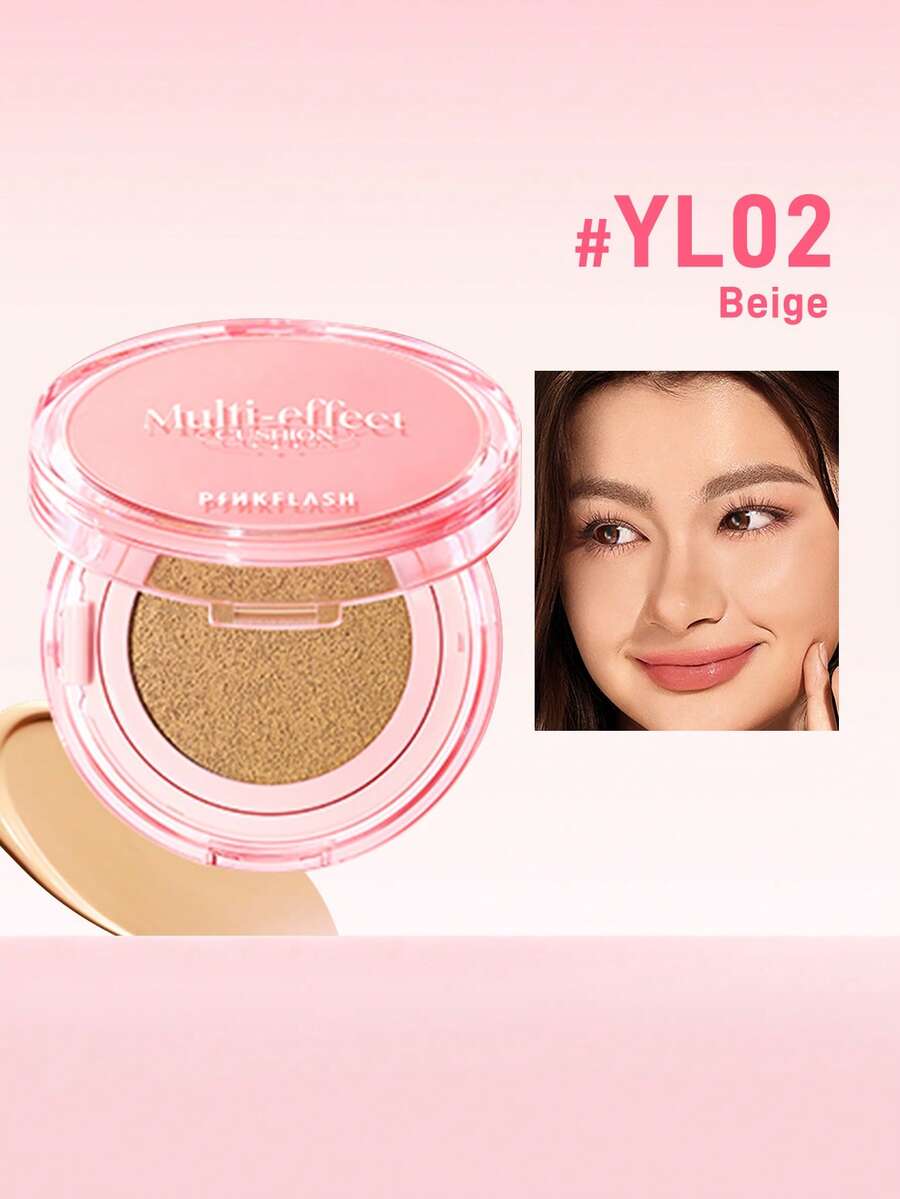 PINKFLASH Cushion Foundation, Menyamarkan Pori-Pori, Tahan Air, Mengontrol Minyak, Daya Tutup Tinggi, Cocok untuk Semua Jenis Kulit, Sempurna untuk Riasan Sehari-hari, Tampilan Pesta dan Gaya Y2K, Hadiah Ideal untuk Hari Valentine dan Tahun Baru
