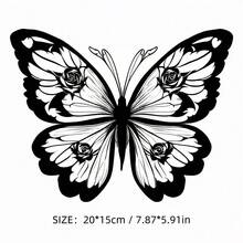 AD 1pc Black & White Colorful Butterfly Series 3D Stereo Effect Scratch Cover Car Sticker, Motorcycle Decoration Sticker - A - View 9