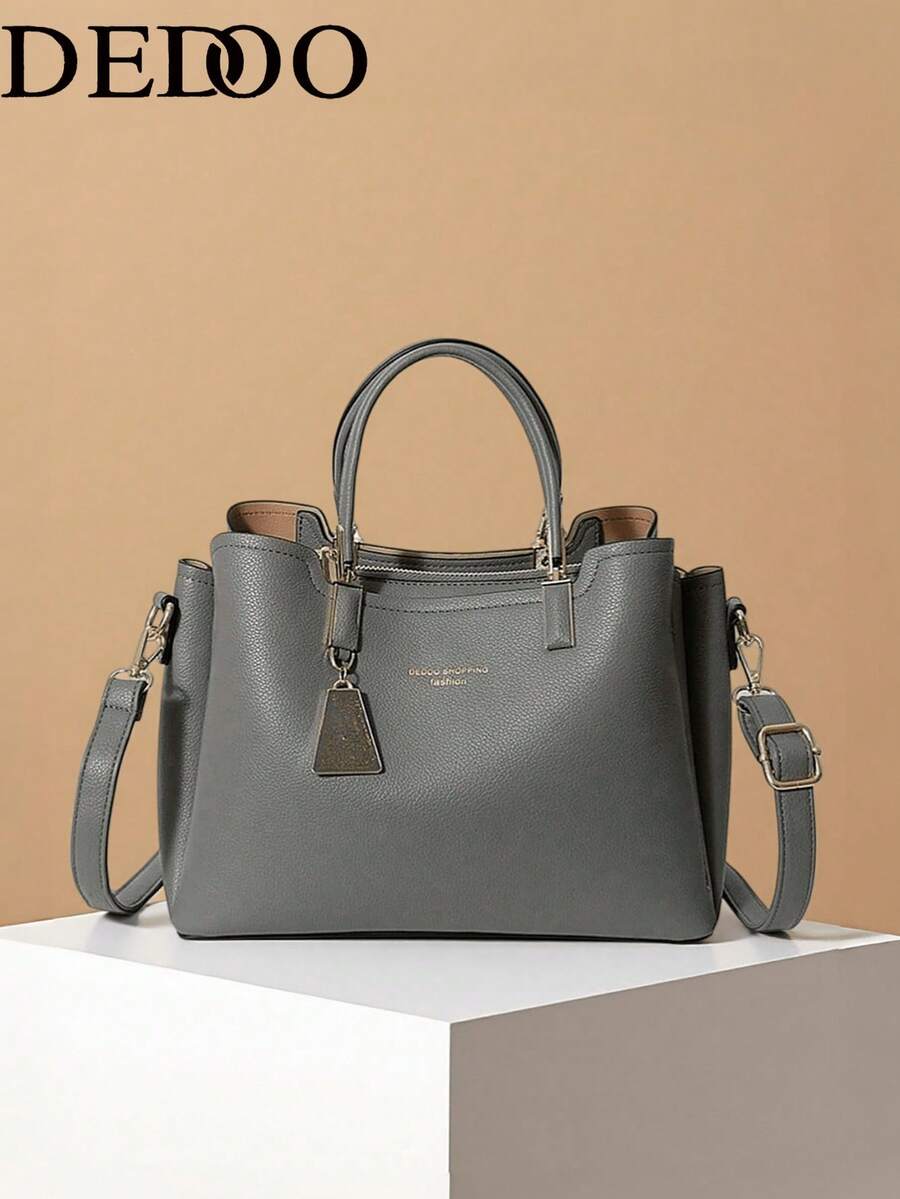 Dedoo Bolso de mano y bandolera de lujo ligero, versátil, con múltiples compartimentos, gran capacidad y diseño encantador - Gris - Ver 1