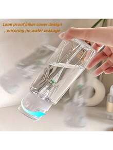 1pc High Transparency Nail Polish Remover/Alcohol Dispenser Bottle, Transparent Press-Down Lockable Empty Nail Art Bottle - Multicolor - View 2