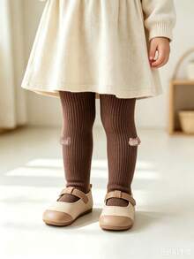 4 Pairs Baby Girls Vertical Stripe Rabbit & Cat Pattern Leggings Tights, Solid Color, Casual Versatile, Suitable For All Seasons, Back To School - Multicolor - View 8