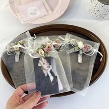 6pcs Party Gift Mesh Packaging Bags, Drawstring Pouches, Gift Packaging Bags, Premium Exquisite Gift Bags, Bow Flower Drawstring Gift Packaging Bags, Women's Jewelry Gift Bags, Large Capacity Storage Bags, Suitable For Party, Birthday, Wedding And Other Mesh Drawstring Gift Packaging Bags. - Gift Bags - View 8