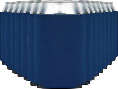 Blank Beer Can Coolers Sleeves (14-Pack) Soft Insulated Beer Can Cooler Sleeves -  Friendly Plain Can Sleeves For Soda Beer Cans &Amp; Bottles - Blanks For Vinyl Projects &Amp; Wedding Favors (Royal Blue)