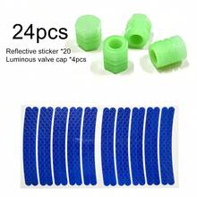 Blue Reflective Strip Stickers, Car Wheel Rim Reflective Stickers, Tire Warning Stickers, Green Creative, Motorcycle, Electric Vehicle, Sticker Decoration, Mountain Bike Reflective Wheel Strip Stickers, Suitable For Motorcycle Wheels, Cars, Bicycles, Bicycle Reflective Stickers, Decorative Stripes, Wheel Reflective Strip Stickers - Blue - View 11