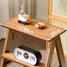176 LBS Weight Capacity Portable Folding Step Stool Indoor Daily Reach Helper - Brown - View 4