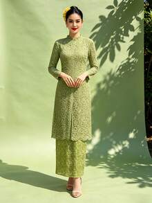 1pc Elegant Women's Green Skirt - Green - View 5